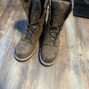 Chippewa Brown Leather Boots Rugged Style